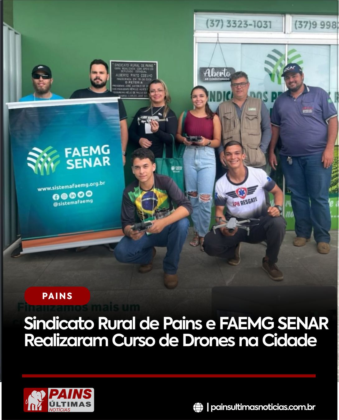 Sindicato Rural de Pains e FAEMG SENAR Realizaram Curso de Drones na Cidade