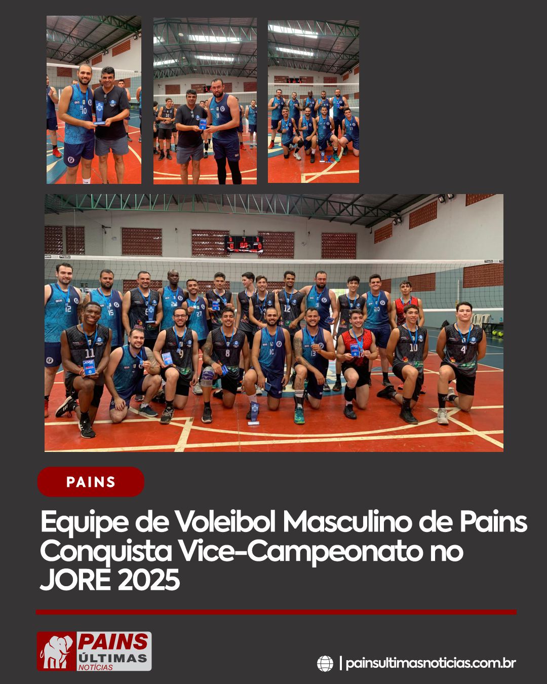 Equipe de Voleibol Masculino de Pains Conquista Vice-Campeonato no JORE 2025