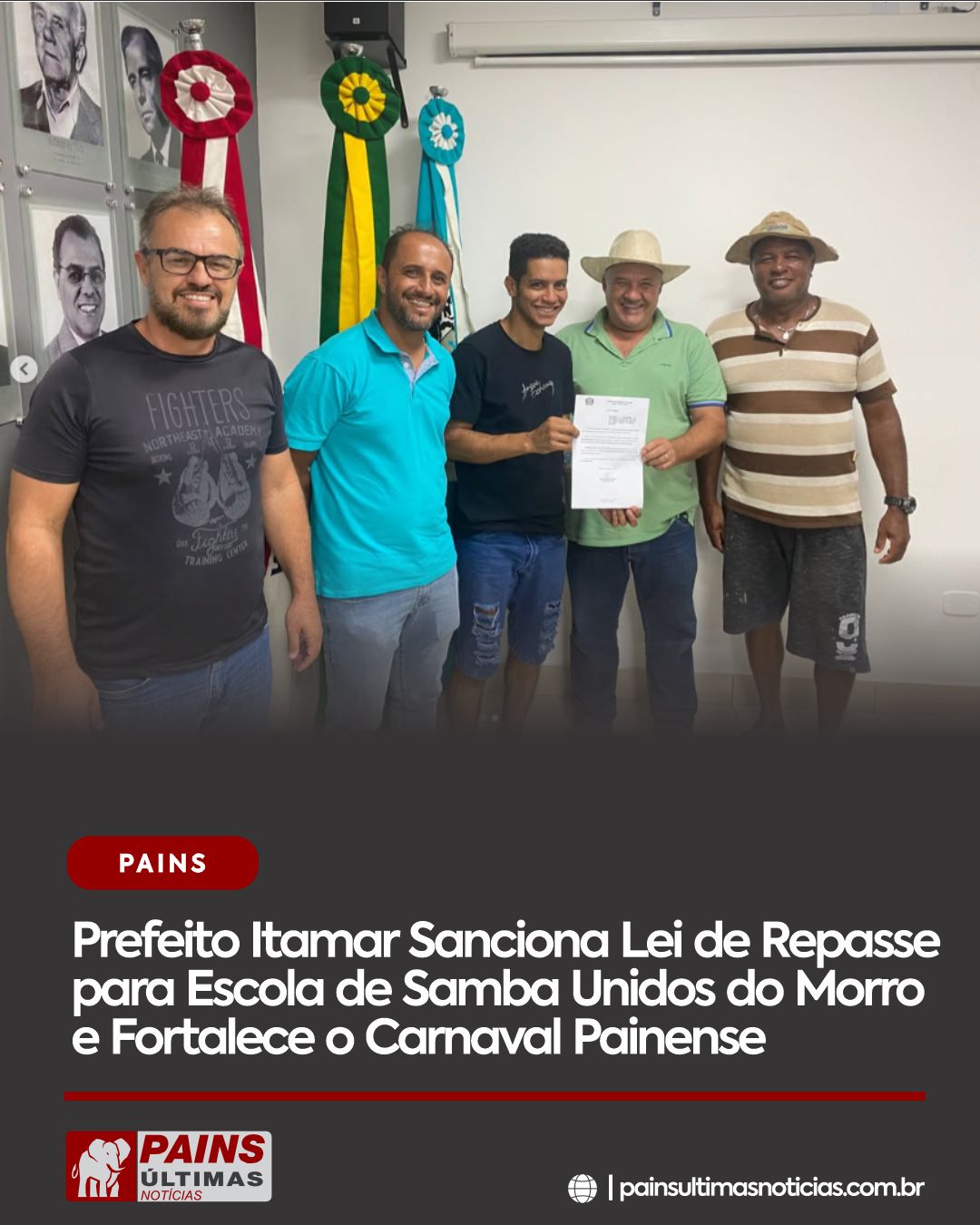 Prefeito Itamar Sanciona Lei de Repasse para Escola de Samba Unidos do Morro e Fortalece o Carnaval Painense